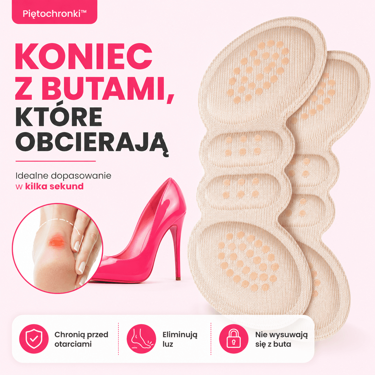 Piętochronki- miękkie piankowe zapiętki